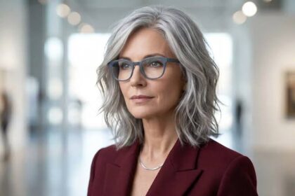 brille frech graue kurzhaarfrisuren